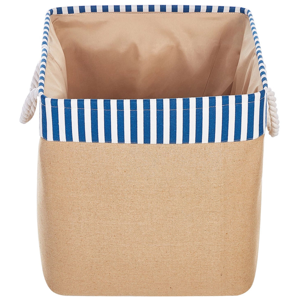 Set di 2 ceste portaoggetti in cotone beige con maniglie Soggiorno tradizionale Camera da letto