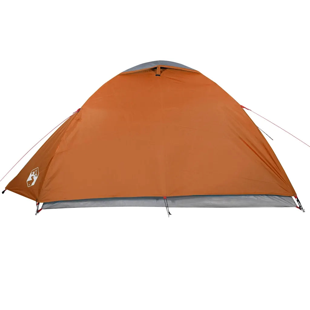 Tenda da Campeggio a Cupola 4 Persone-Tenda per Escursionismo Grigio e Arancione 797128