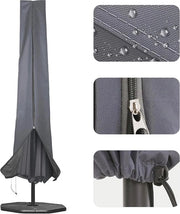 Ombrellone impermeabile per ombrellone da giardino 190x25x48cm - Adatto per ombrelloni da 1,8m a 3,4m - Nero