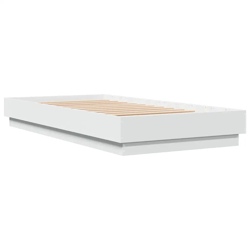 Letto singolo | Letto per adulti | Giroletto Bianco 90x190 cm in Legno Multistrato