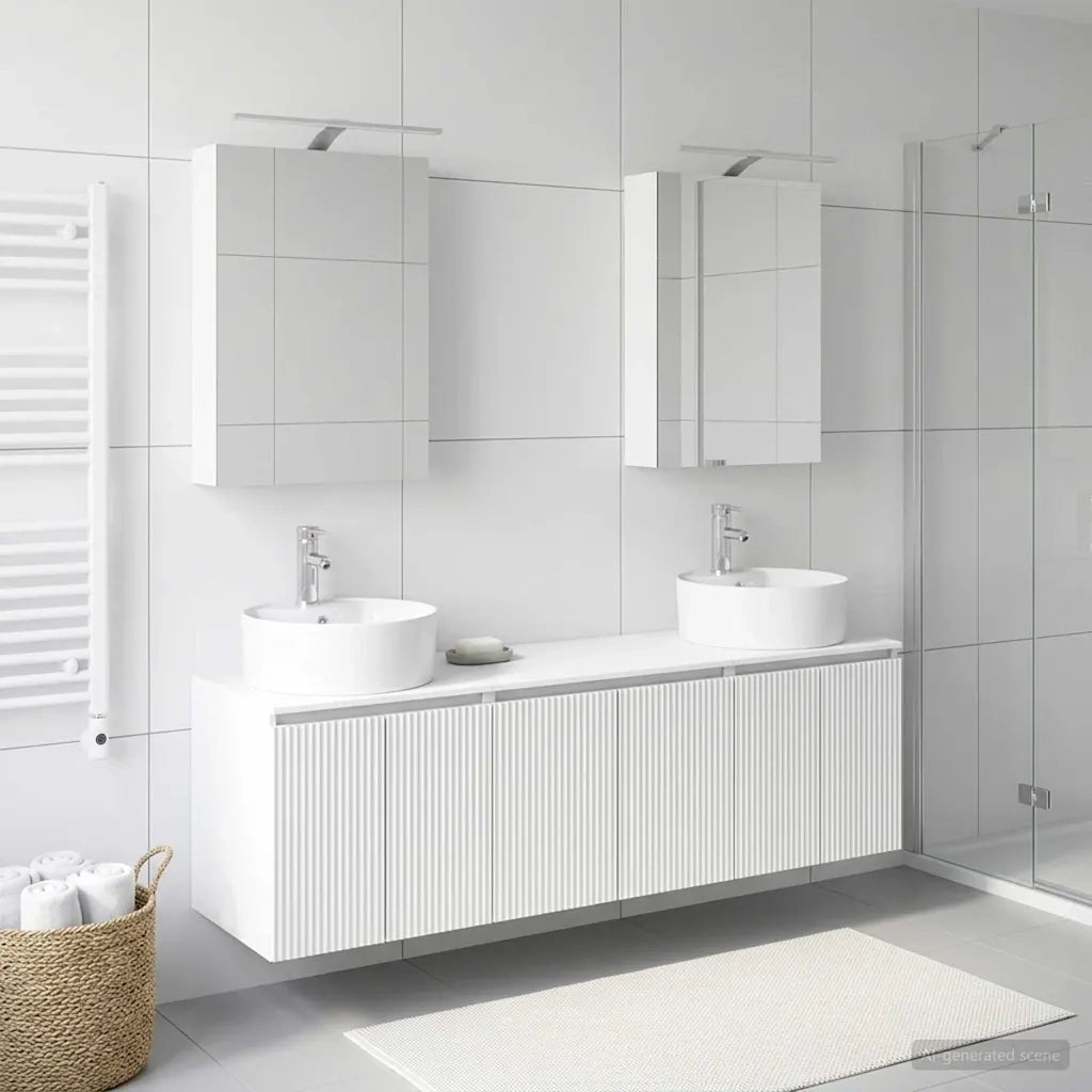 Set di Armadi da Bagno 5 pcs Bianco Legno ingegnerizzato 3406431