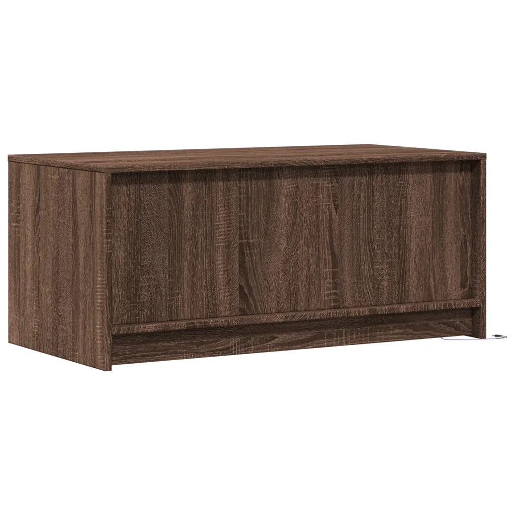 Tavolino da Salotto con Luci LED Rovere Marrone in Truciolato