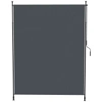 Tendalino verticale con manovella senza foratura frangivento per balcone struttura in alluminio protezione UV 200 x 305 cm grigio