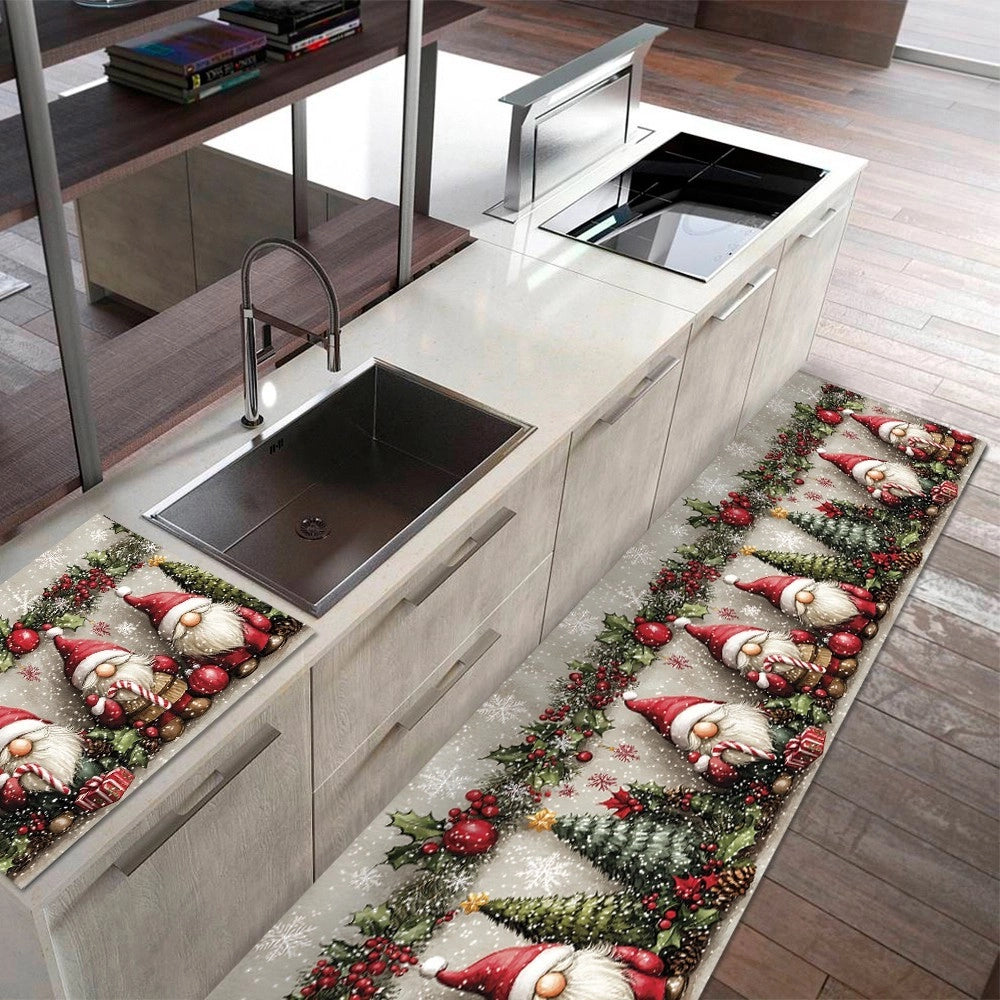 Tappeto Cucina Natale Pvc 51x210 cm Antimacchia Passatoia Antiscivolo Antisfilo Lavabile Dis_NC