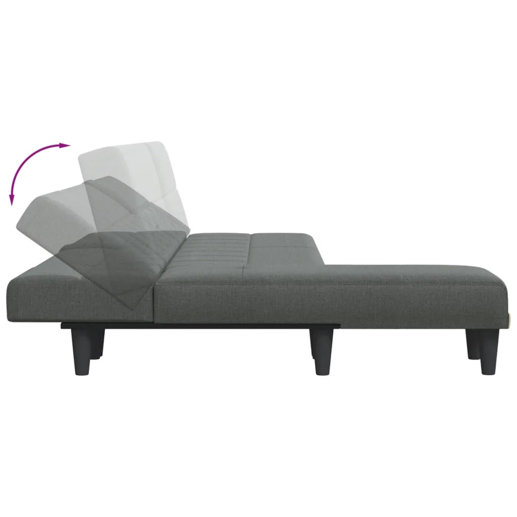 Divano Letto a L-Sofa Letto-Daybed Grigio Scuro 255x140x70 cm in Tessuto 981778