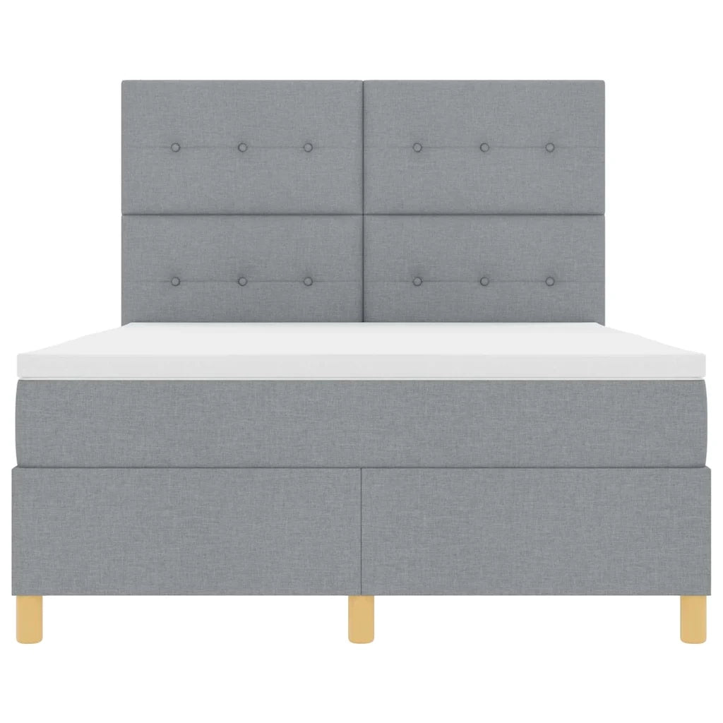 Letto a Sorgente LED Grigio chiaro 140 x 190 cm Tessuto 3343096