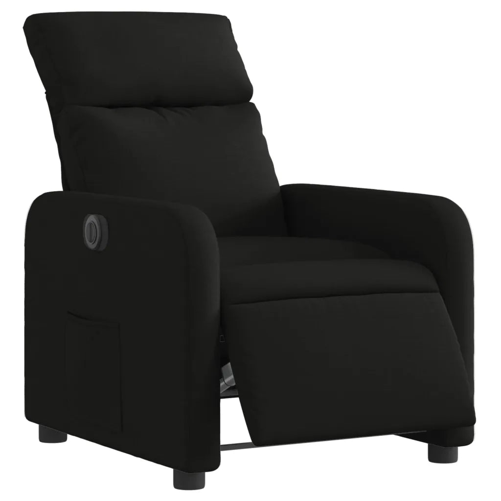 Poltrona | Sedia Relax Elettrica Reclinabile Nera in Tessuto