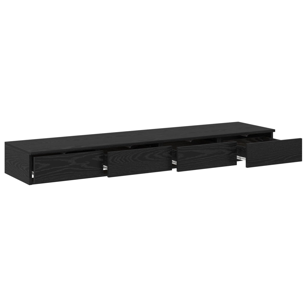 Cassetti per letto  Neri 135x36,5x16,5 cm in Legno ingegnerizzato