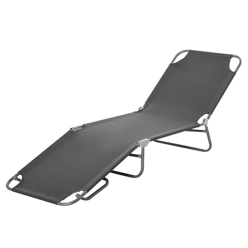SDRAIO DA GIARDINO PIEGHEVOLE IN METALLO E TESSUTO 180 X 55 X 24 CM GRIGIO