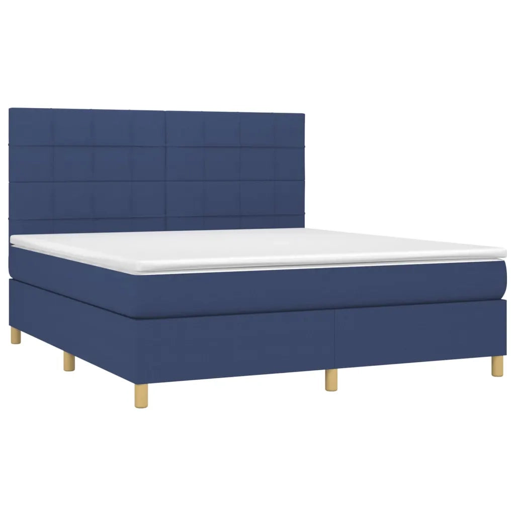 Letto a Molle con Materasso e LED Blu 160x200 cm in Tessutocod mxl 75035