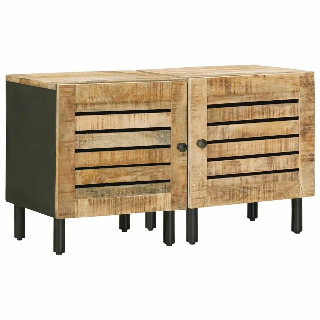 Comodino 2 pz Naturale 40 x 33 x 46 cm Legno di mango massello 4018841