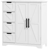 Mobile da bagno con 4 cassetti, 1 armadio, per piccoli spazi, 81,2 x 30 x 83,8 cm, bianco