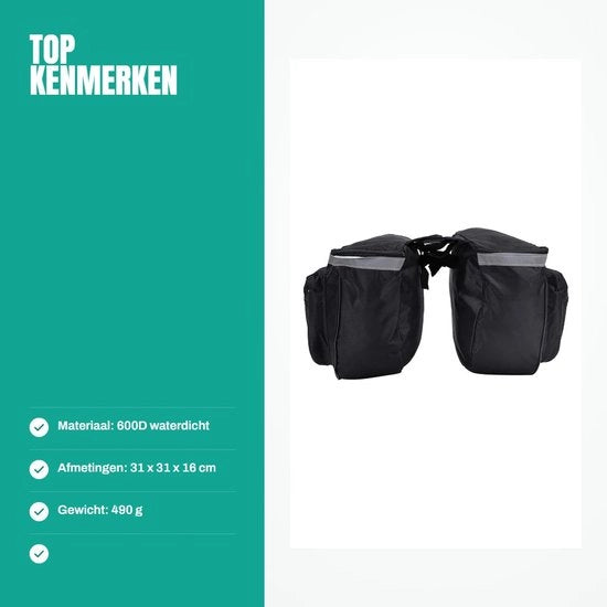 Fascetta Acquatica 25L - Fascetta per Bicicletta - Portaoggetti per Bicicletta - Fascetta con Borde Riflettente - Accessori per Ciclismo Esterno - Materiale Sostenibile - Accessori per la Bicicletta