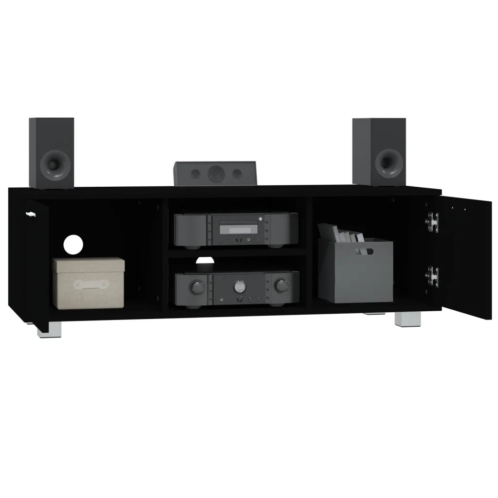 Mobile Porta TV-Credenza per TV Nero 120x40,5x35 cm in Legno Multistrato