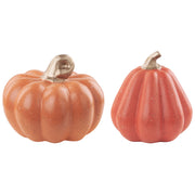 Set di 2 statuette in ceramica arancio dorato 18 cm zucche fatte a mano soggiorno camera da letto decorazione sculture