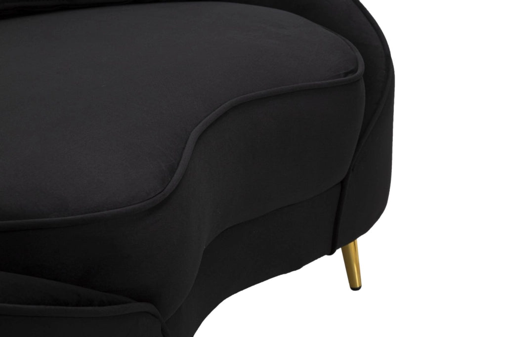 DIVANETTO 2 POSTI OSLO C/CUSCINI NERO CM 148X84X68