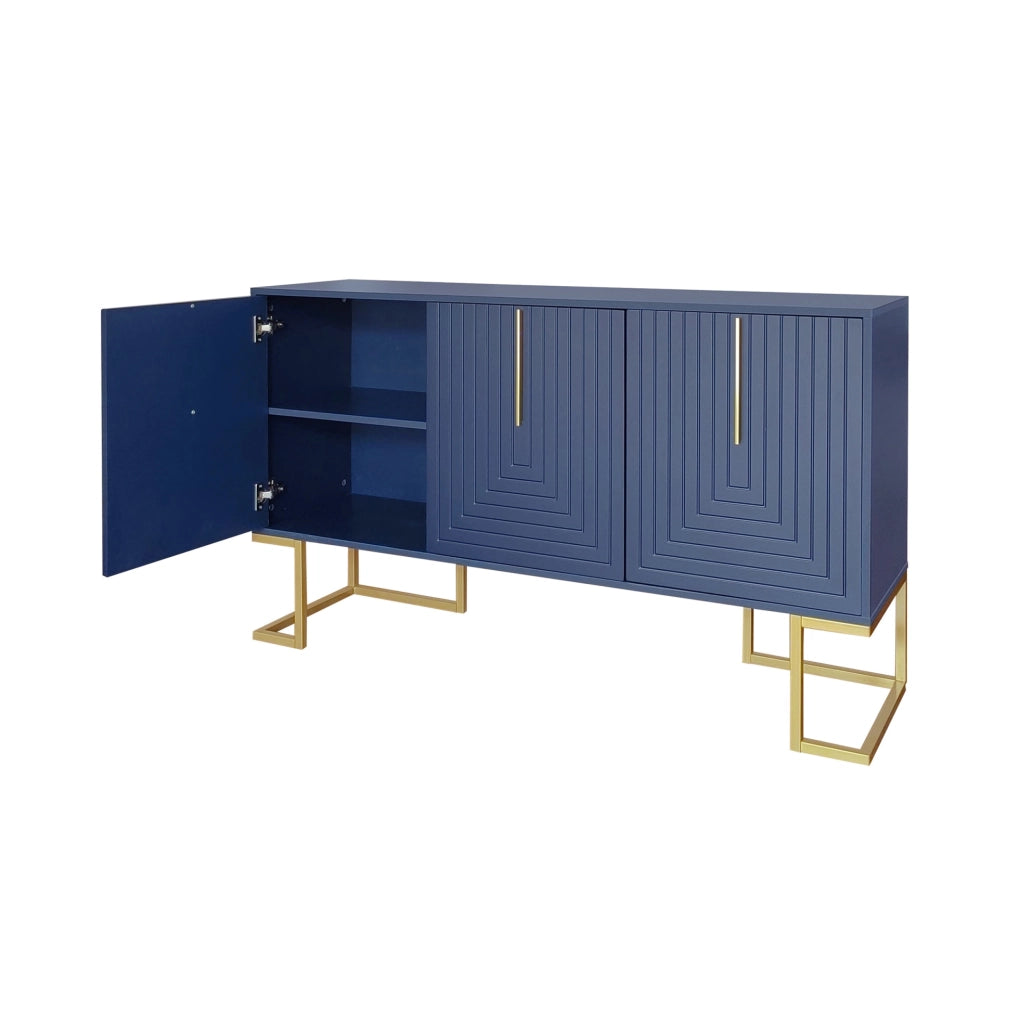 Credenza a 3 ante con ripiani regolabili; MDF blu navy