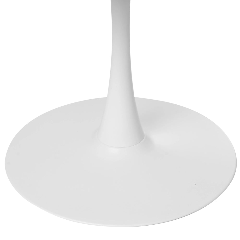 Tavolo da pranzo rotondo Piano in MDF bianco ø 120 cm Base in metallo 4 posti Cucina