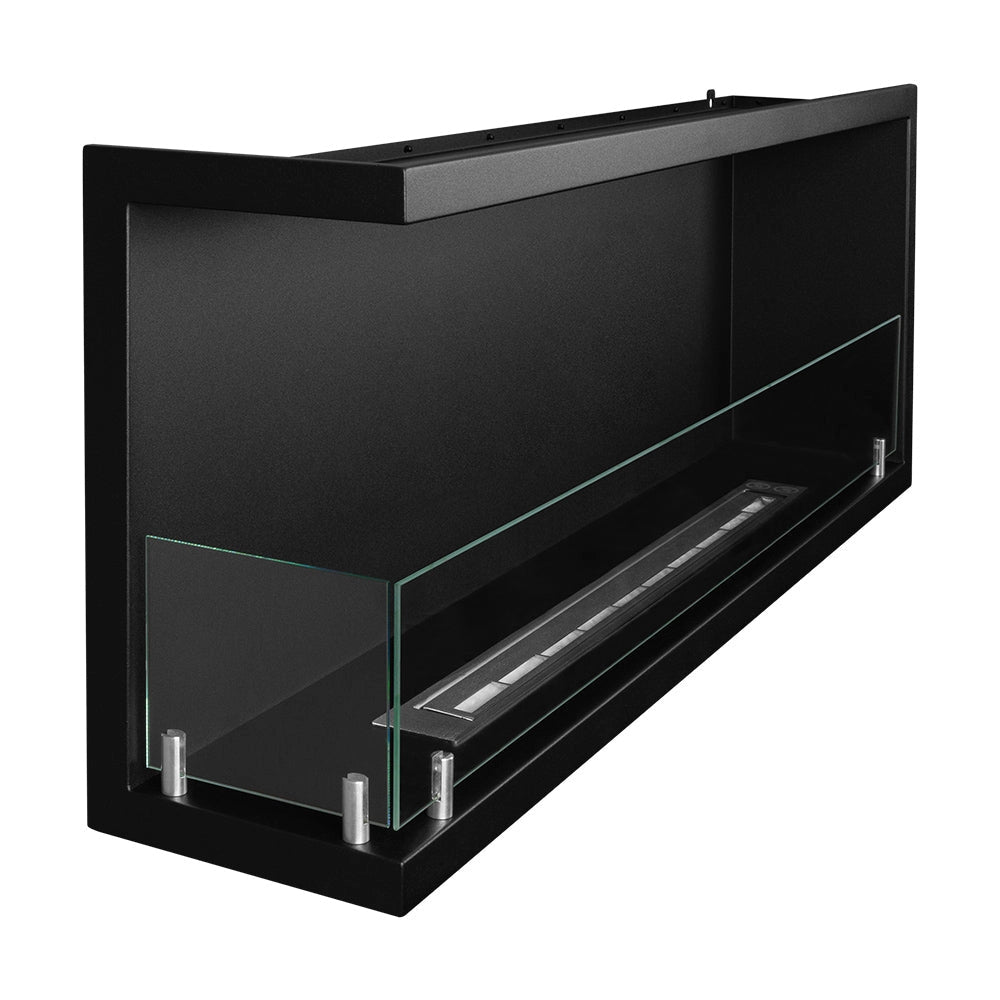 Camino a Bioetanolo da Incasso ad angolo 120x22,4x45 cm Sutri 120 SX Nero