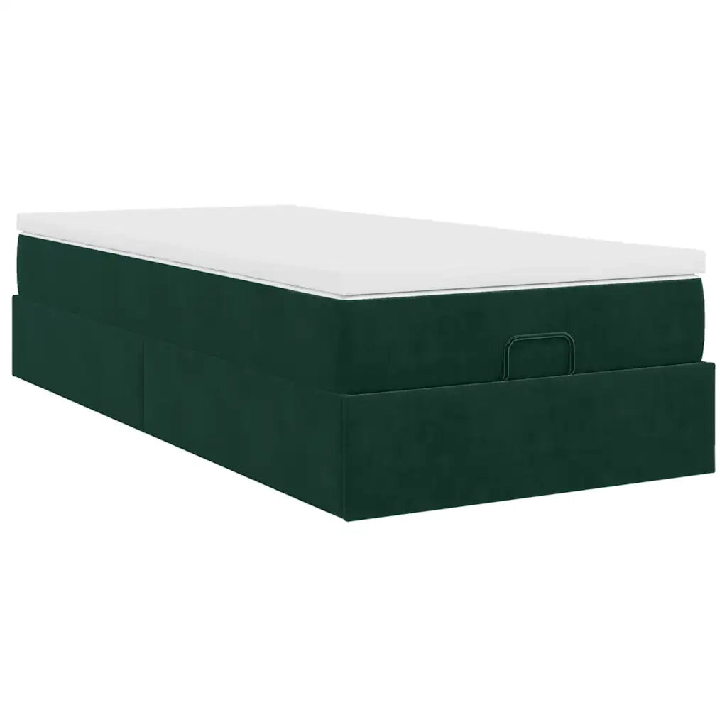Struttura Letto Pouf con Materasso 100x200 cm Velluto 3311168