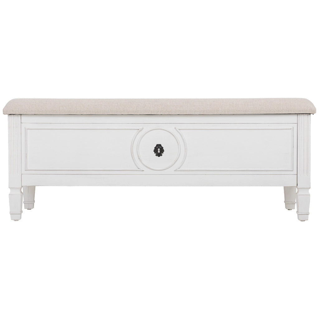 Panca in legno bianco 120x43x48h cm