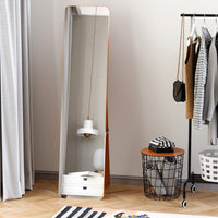 Specchio da Terra e Parete 37x43x156 cm Struttura in Legno Noce Chiaro