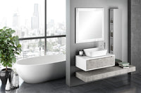 Mobile Bagno Sospeso 60 cm in Legno TFT Belsk Bianco e Cemento