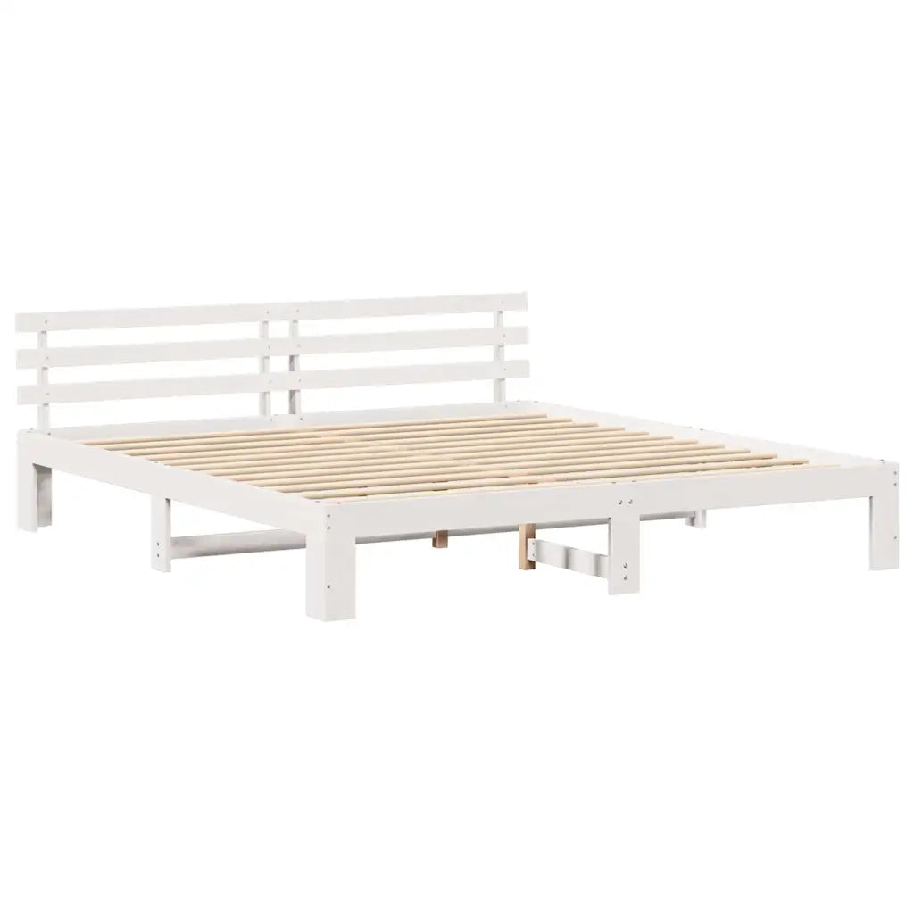 Struttura del letto Bianco 180 x 200 cm Pino massello