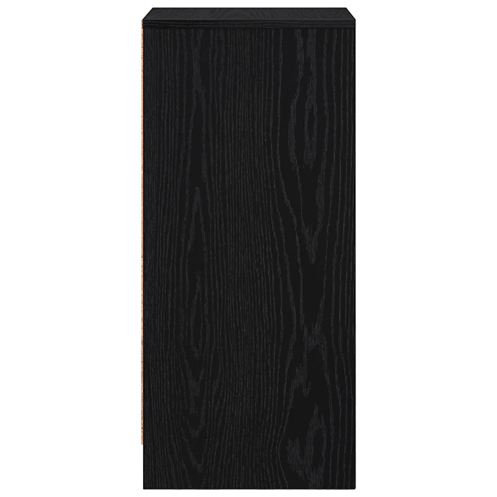 Credenza Rovere Nero 29,5x34x76 cm in Legno Multistrato 861635