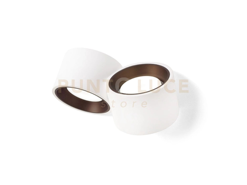 NASSO applique a Parete 2 Luci attacco GX53 Biemissiva Tonda bronzo 23x12cm