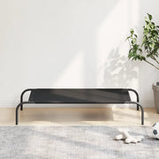Cuccia per Cani Rialzata Nera 110x65x20cm Tela Oxford e Acciaio 42000839