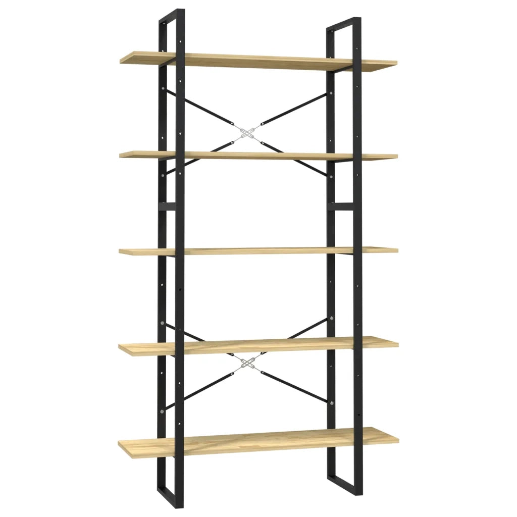 Libreria a 5 Ripiani 100x30x175 cm in Legno Massello di Pino 3082003