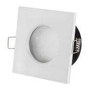 Trade Shop - Supporto Porta Faretto Da Incasso Lampadine Led Mr16 Par16 Quadrato Bianco 75mm -