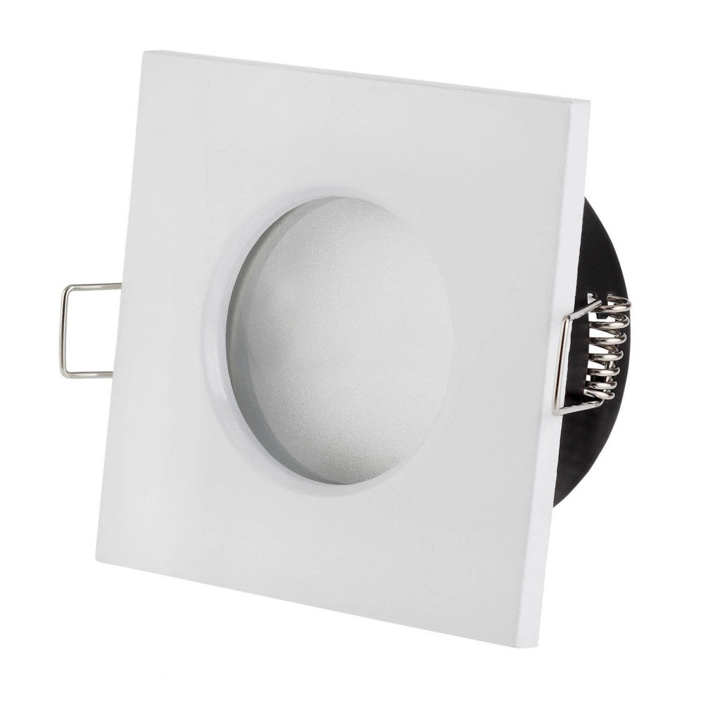 Trade Shop - Supporto Porta Faretto Da Incasso Lampadine Led Mr16 Par16 Quadrato Bianco 75mm -