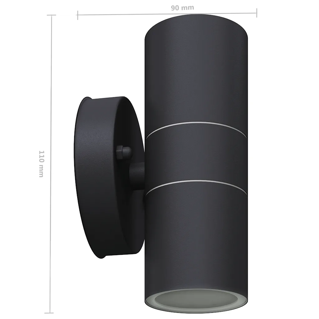 Applique LED Parete 2 pz Acciaio Inox Proiezione Alto/ Basso 42417