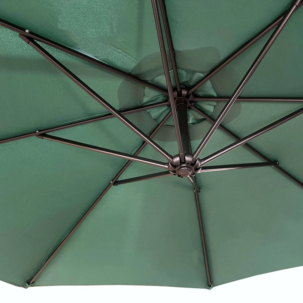 Ombrellone da giardino ASTER con protezione UV in colore verde scuro peso 12,1 kg dimensioni 300x300x245 cm