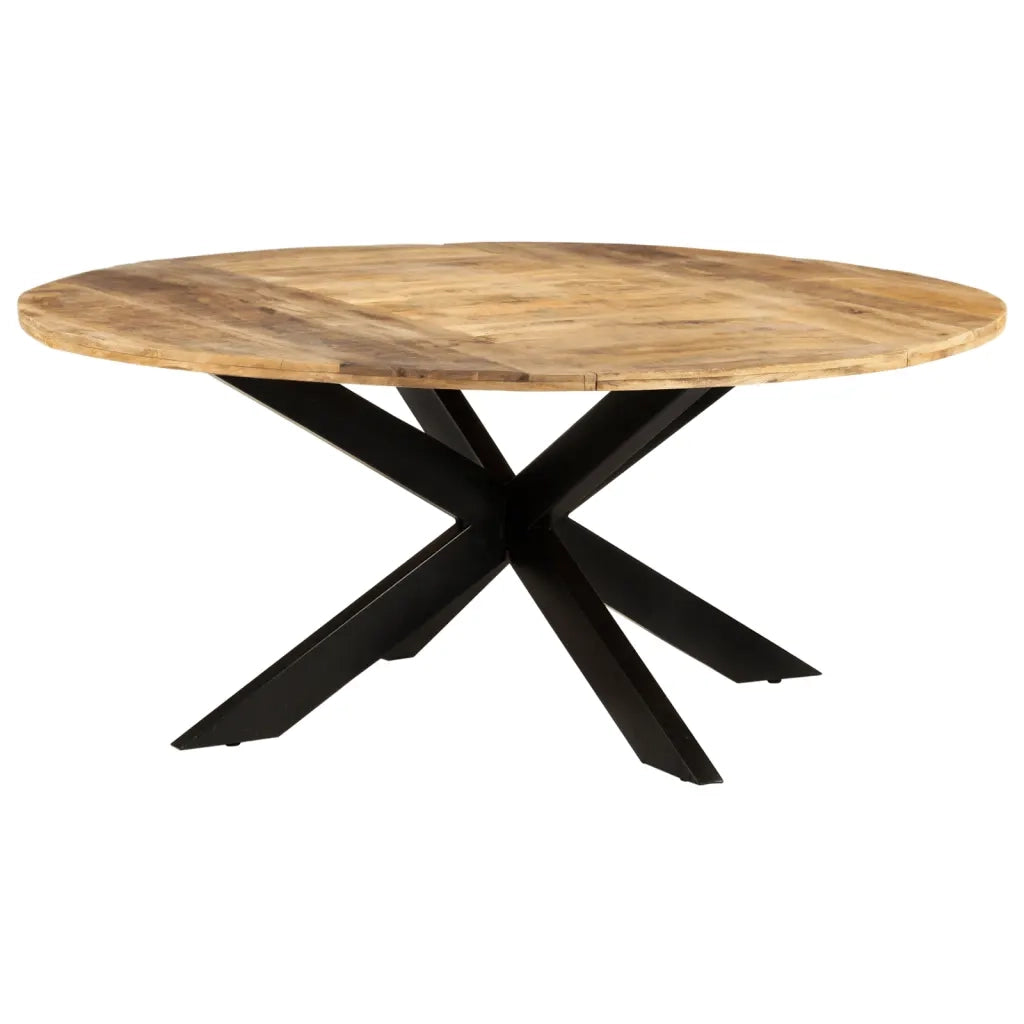 Tavolo da Pranzo Rotondo 175x75 cm in Massello di Mango Grezzo 321684