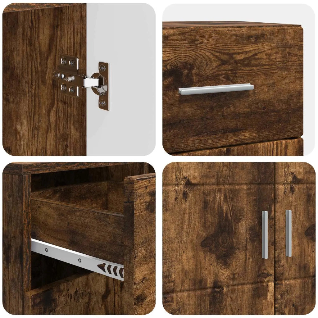 Armadio in Legno con cassetto Rovere fumé 88,5 x 30,5 x 73 cm 880286