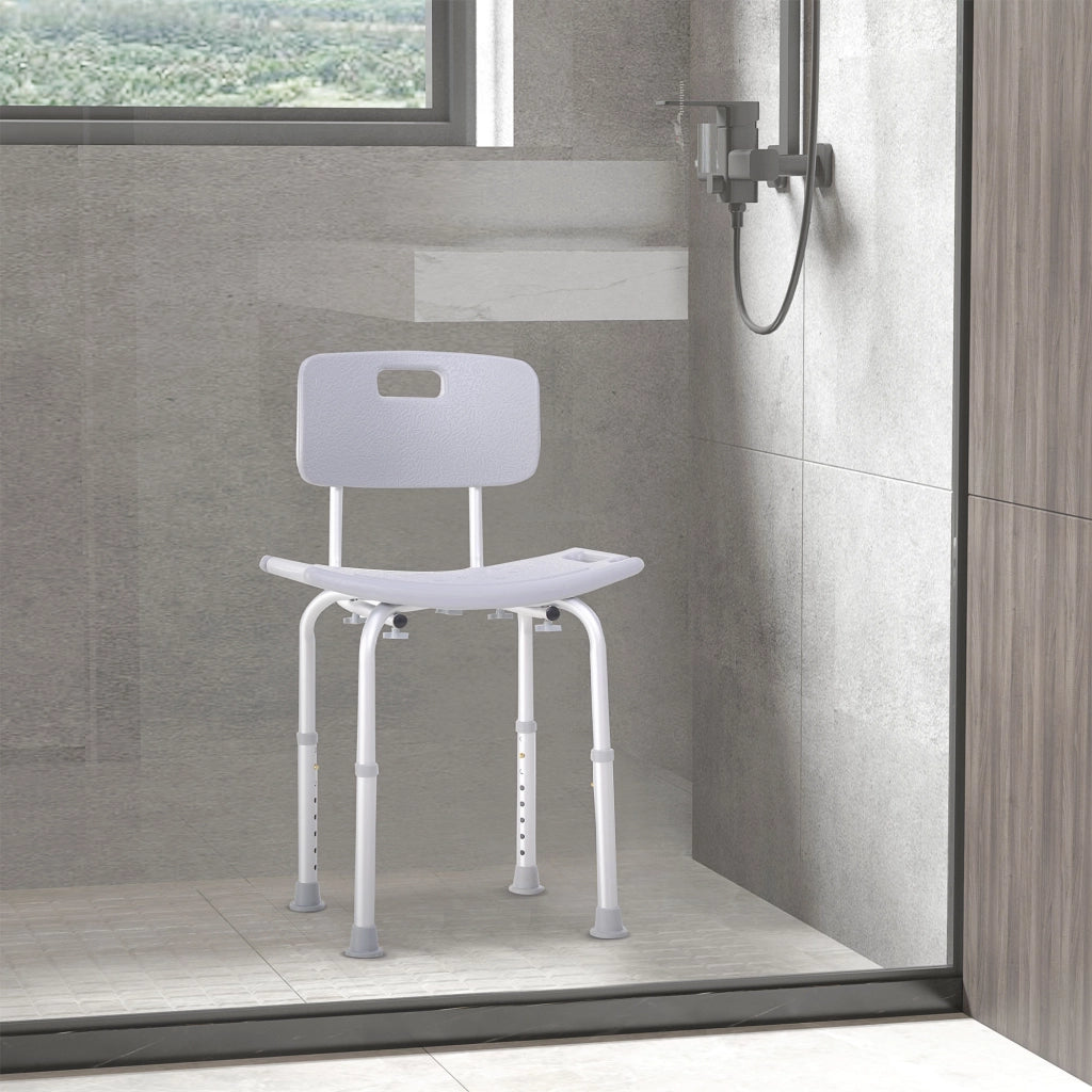 Sedia da Doccia Ergonomica Regolabile ¨C Zephmum ¨C Grigio HDPE 136kg