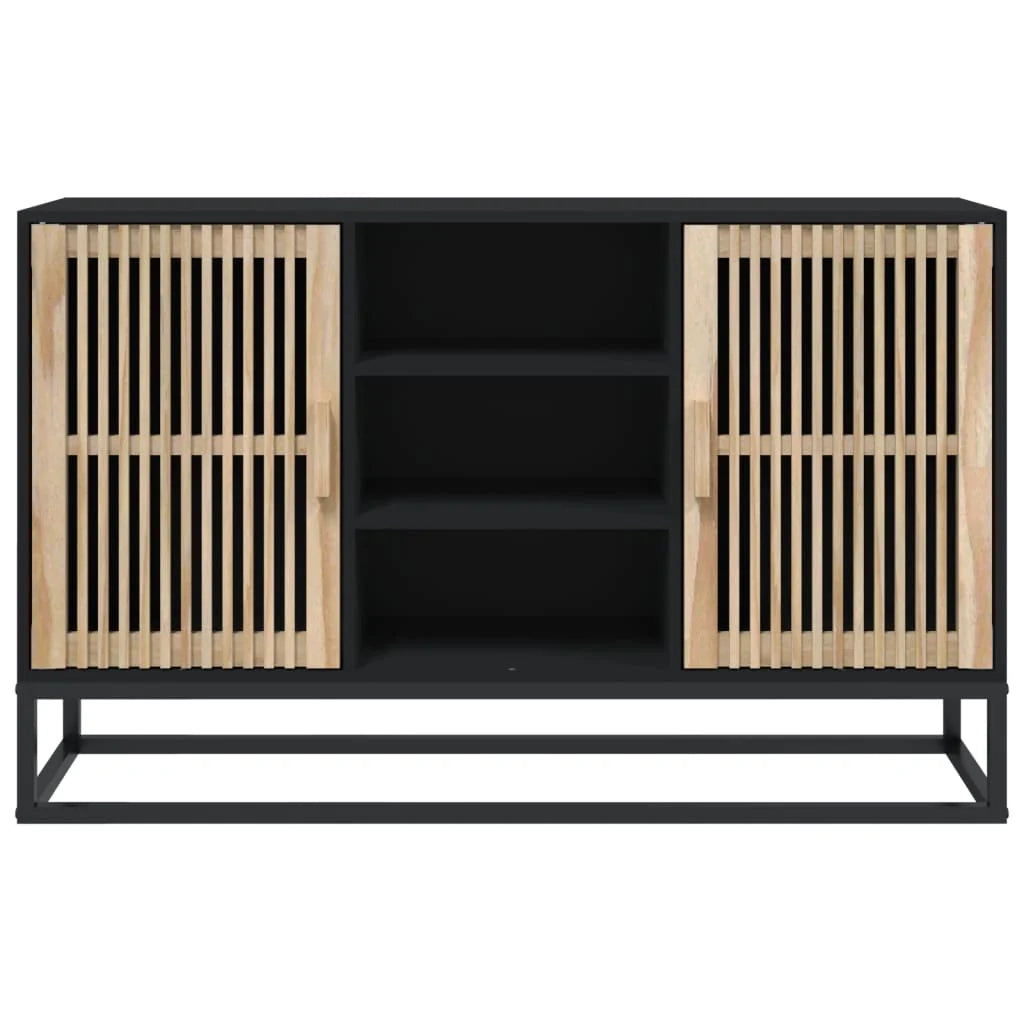 Buffet credenza cassettiera armadio mobile contenitore organizer per cucina soggiorno salotto 105 x 30 x 65 cm legno ingegnerizzato nero 02_0035832