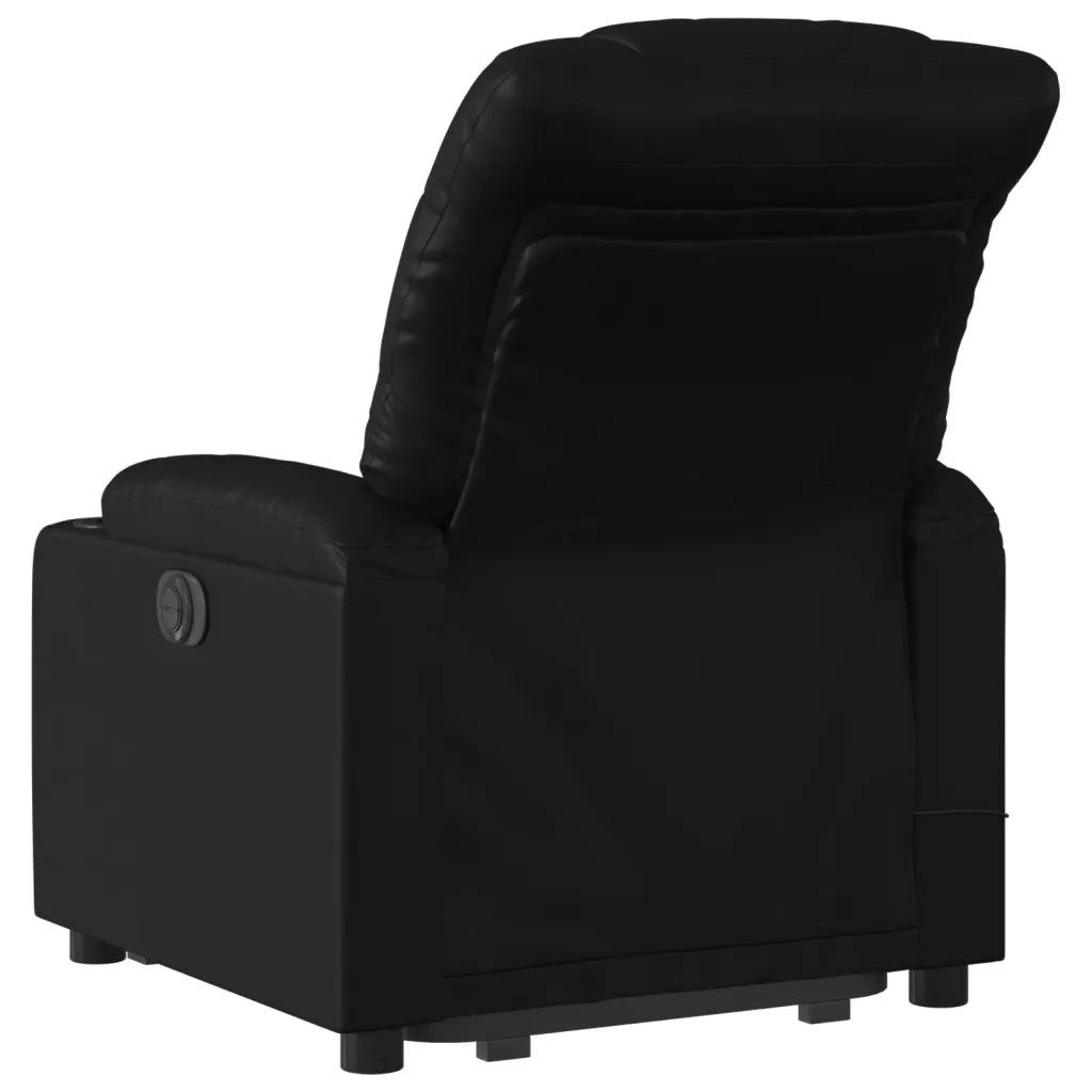 Poltrona | Sedia Relax Alzapersona Reclinabile Massaggio Nero Similpelle