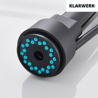 Björn |Rubinetto gastronomico a parete nero opaco|professionale da cucina in acciaio inox a due getti|Rubinetto doppio per lavello ristorante a parete