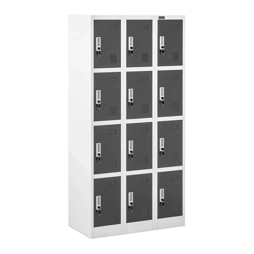 Armadio 12 scomparti 187 cm grigio 14_0005988