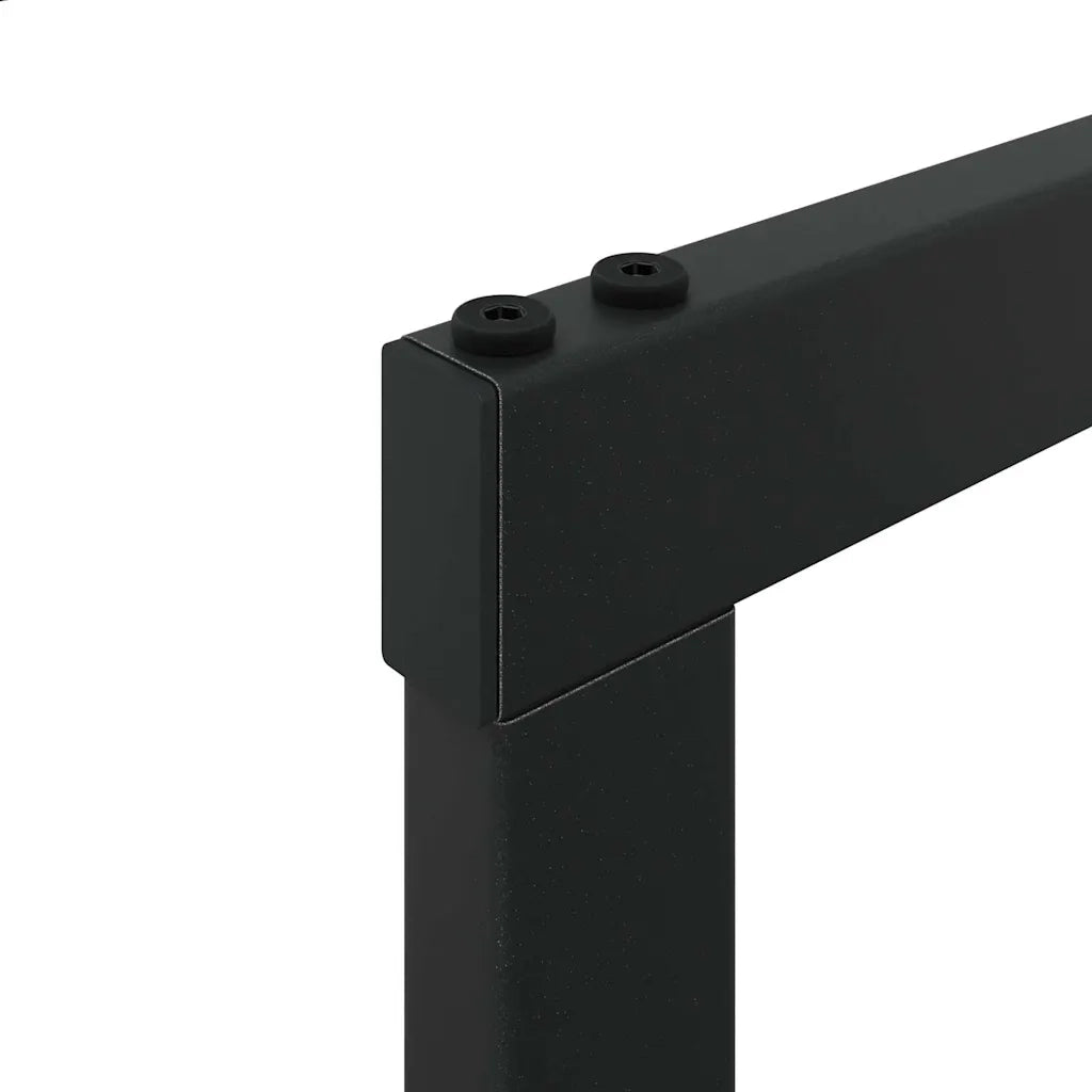 Rastrelliera per Legna da Ardere Nera 100x30x209 cm in Acciaio 4018469