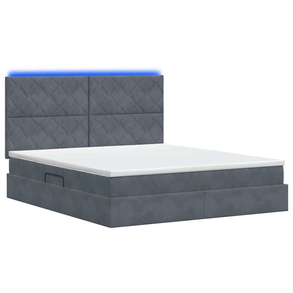 Letto con contenitore LED e materasso Grigio Scuro 180 x 200 cm 3460207