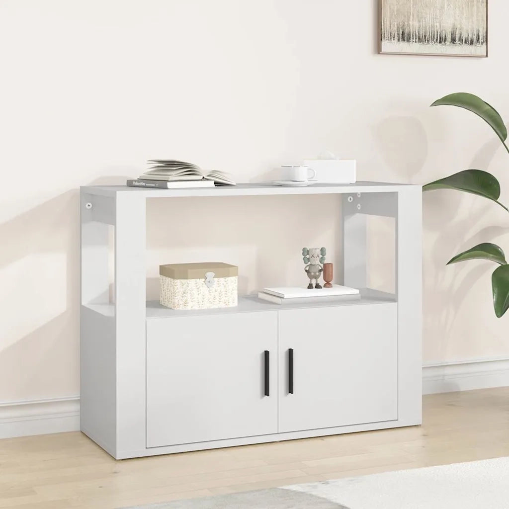 Credenza | Madia | Buffet da pranzo | Armadio da pranzo Bianca 80x30x60 cm in Legno Multistrato