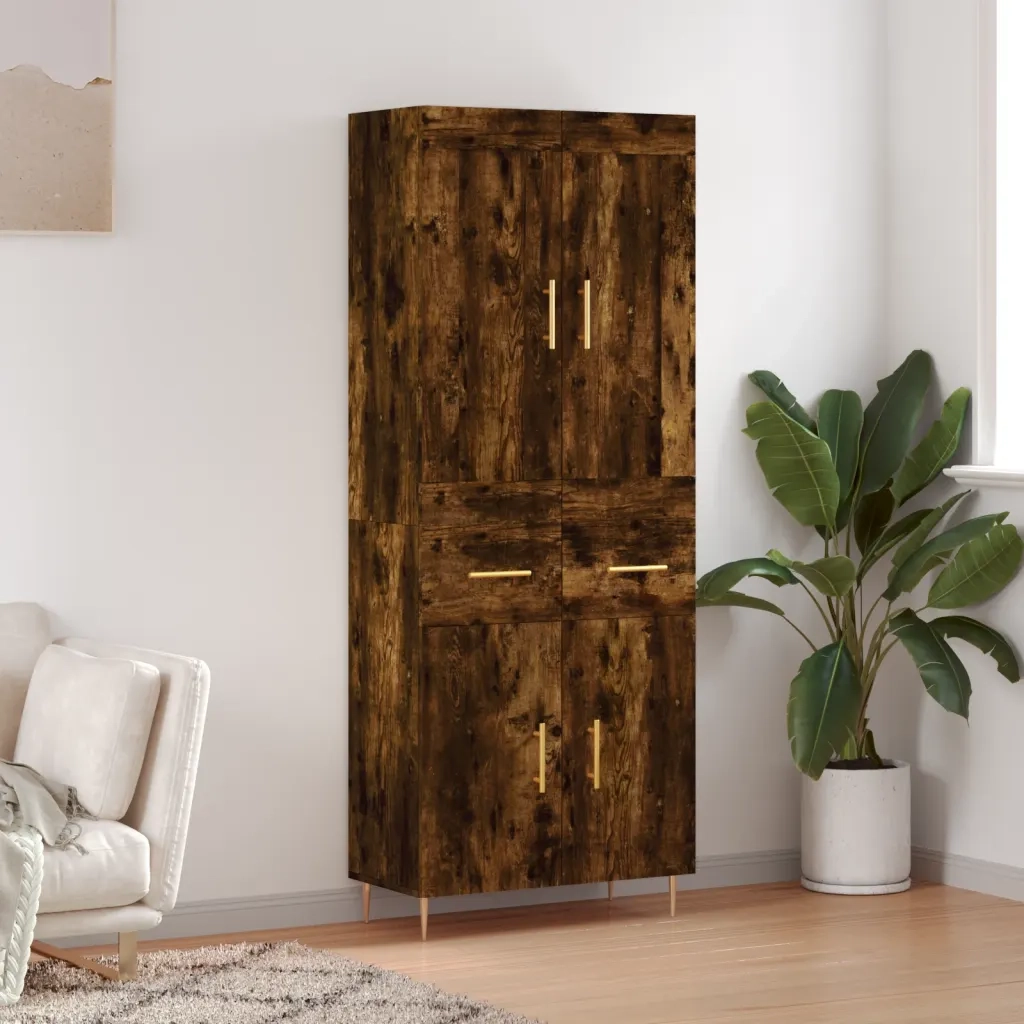 Credenza Rovere Fumo  69,5x34x180 cm in Legno Multistrato 3199870