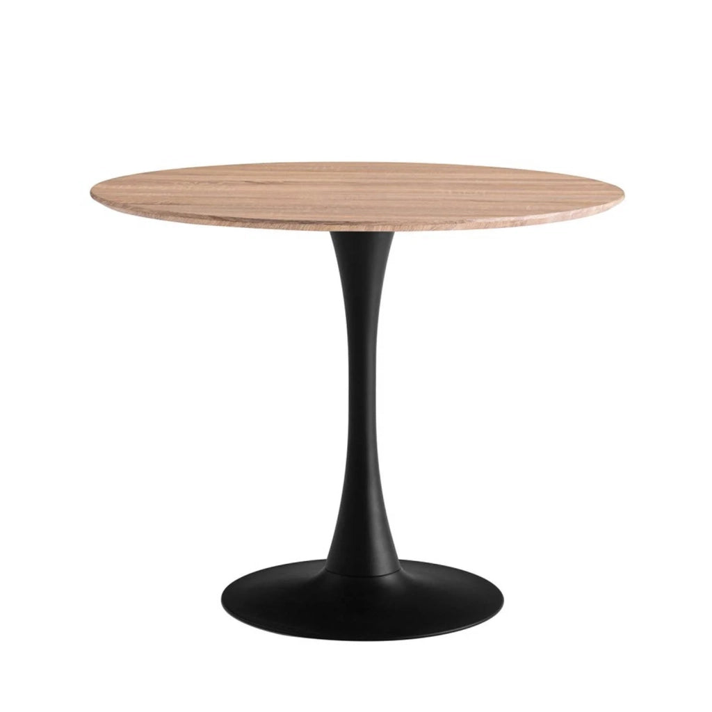 LÚZETE - TAVOLO SAN ANTONI Ø90 CM GAMBA NERA Ø90 CM PIANO NATURALE