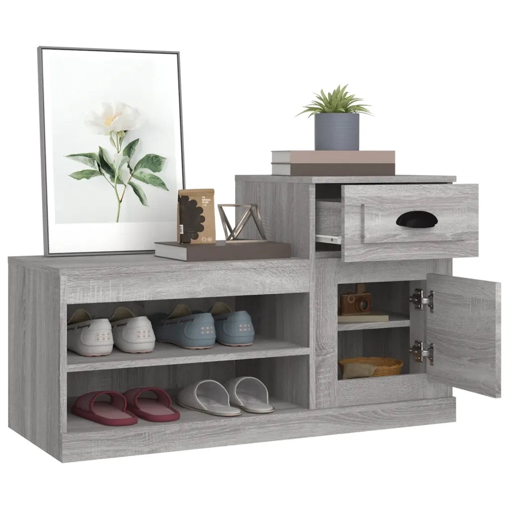 Scarpiera-Scaffale per scarpe Grigio Sonoma 100x42x60 cm in Legno Multistrato