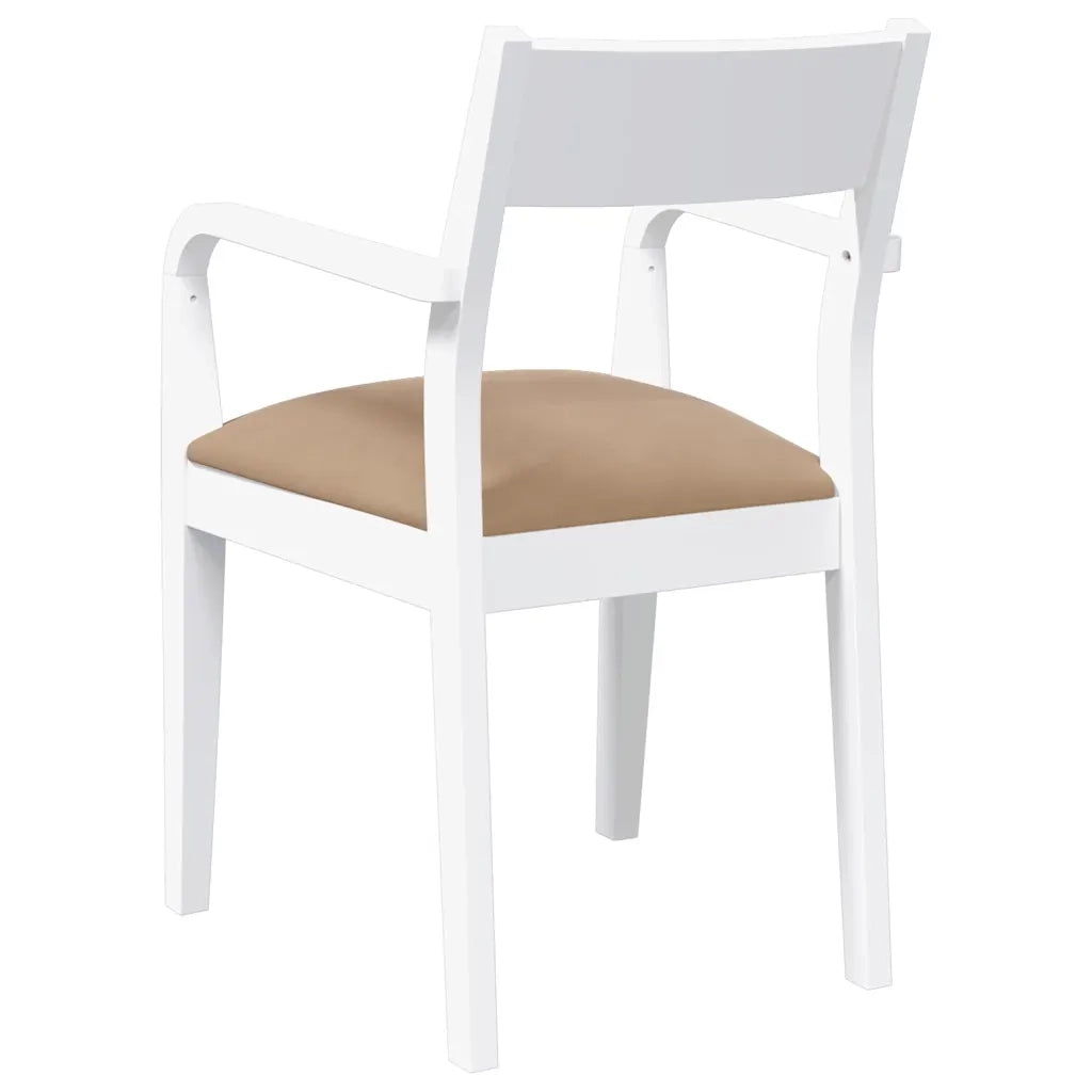 Sedie da Pranzo con Cuscini 2 pz | Sedie da cucina Bianco Legno Massello di Hevea